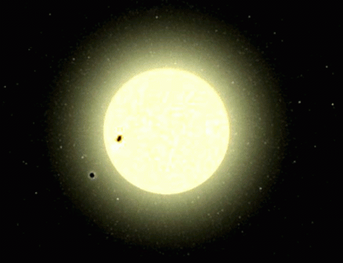 La petite planète Corot-Exo-7b en transit devant son étoile. Vue d&#039;artiste © Obspm
